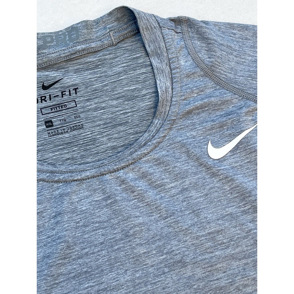 NIKE PRO DRI FIT Shirt Men 2XL Gray Performance PickleballGYM WORKOUT Active